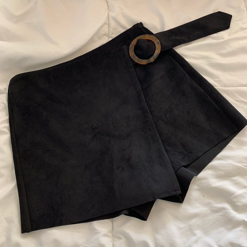 Zara belted suede skort